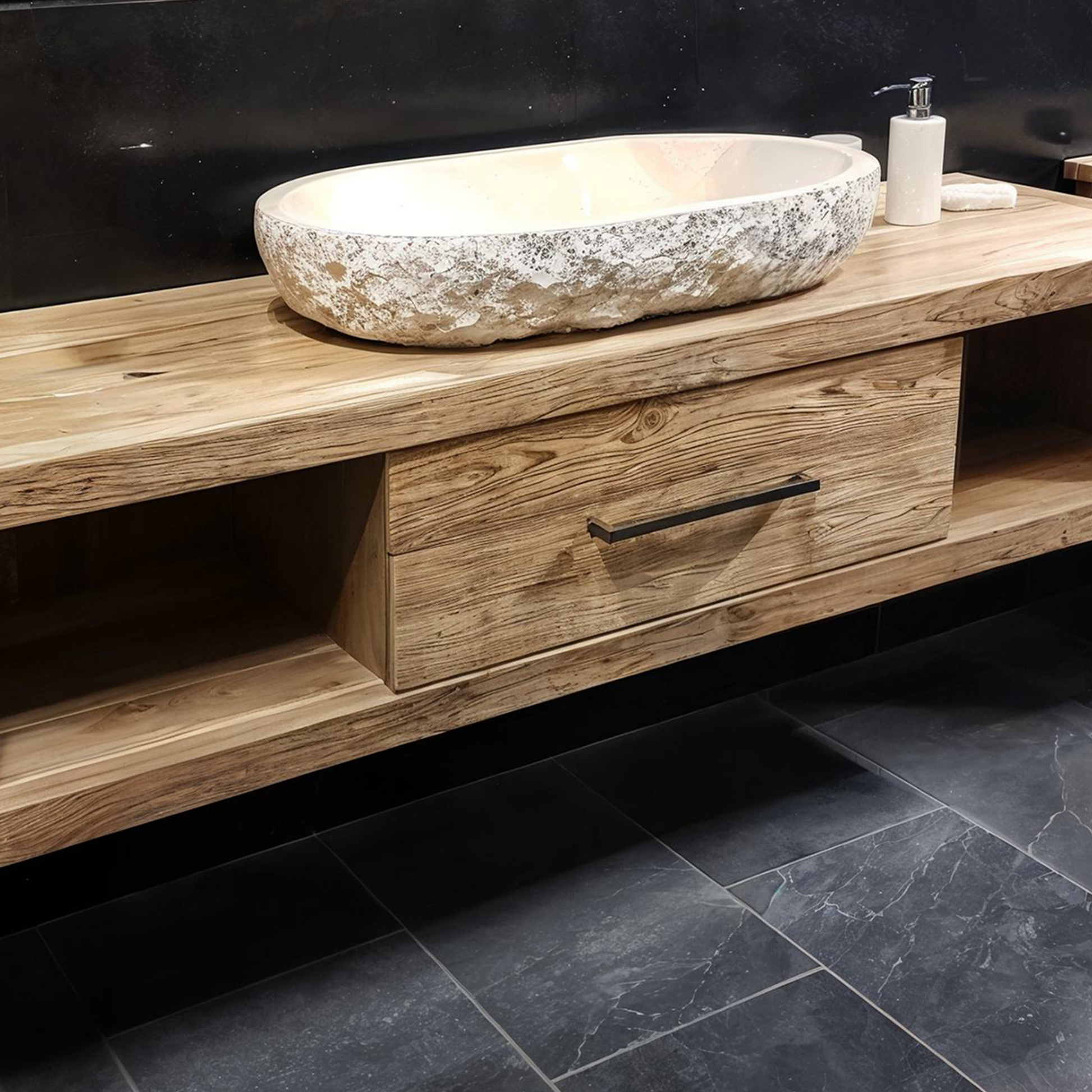 Rustic Wooden Bathroom Vanity SINLBRV017