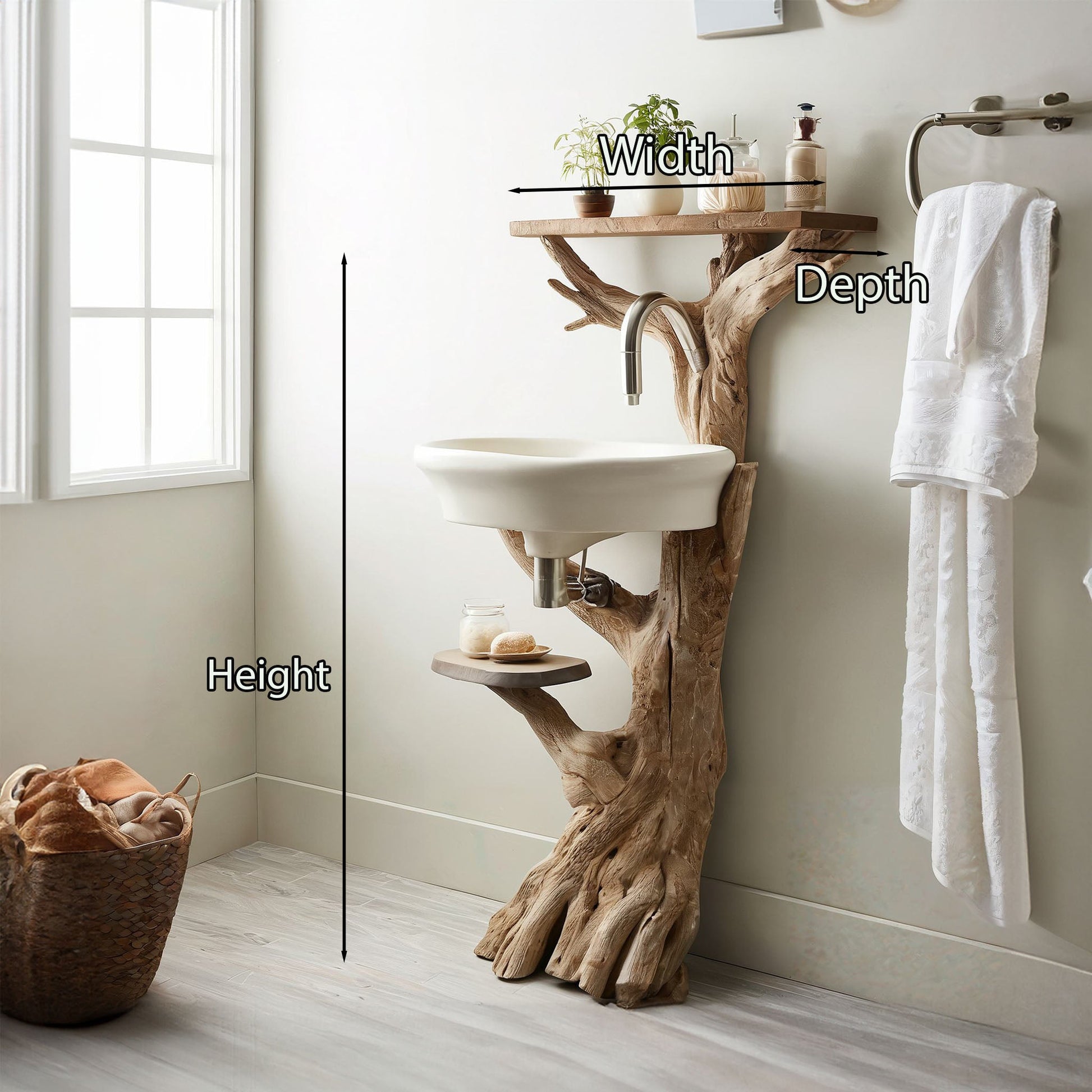 Live Edge Wood Bathroom Vanity SILDT023