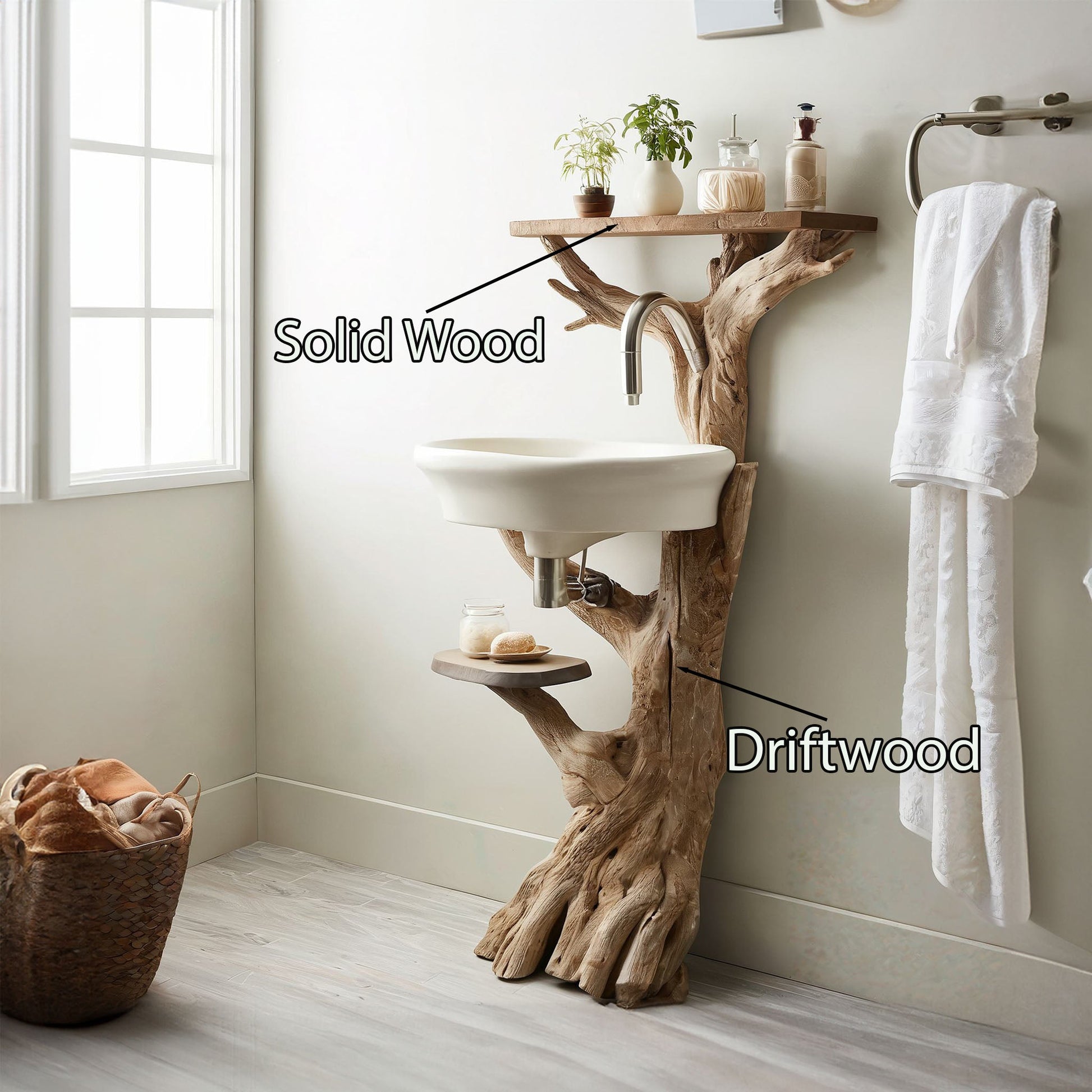 Live Edge Wood Bathroom Vanity SILDT023