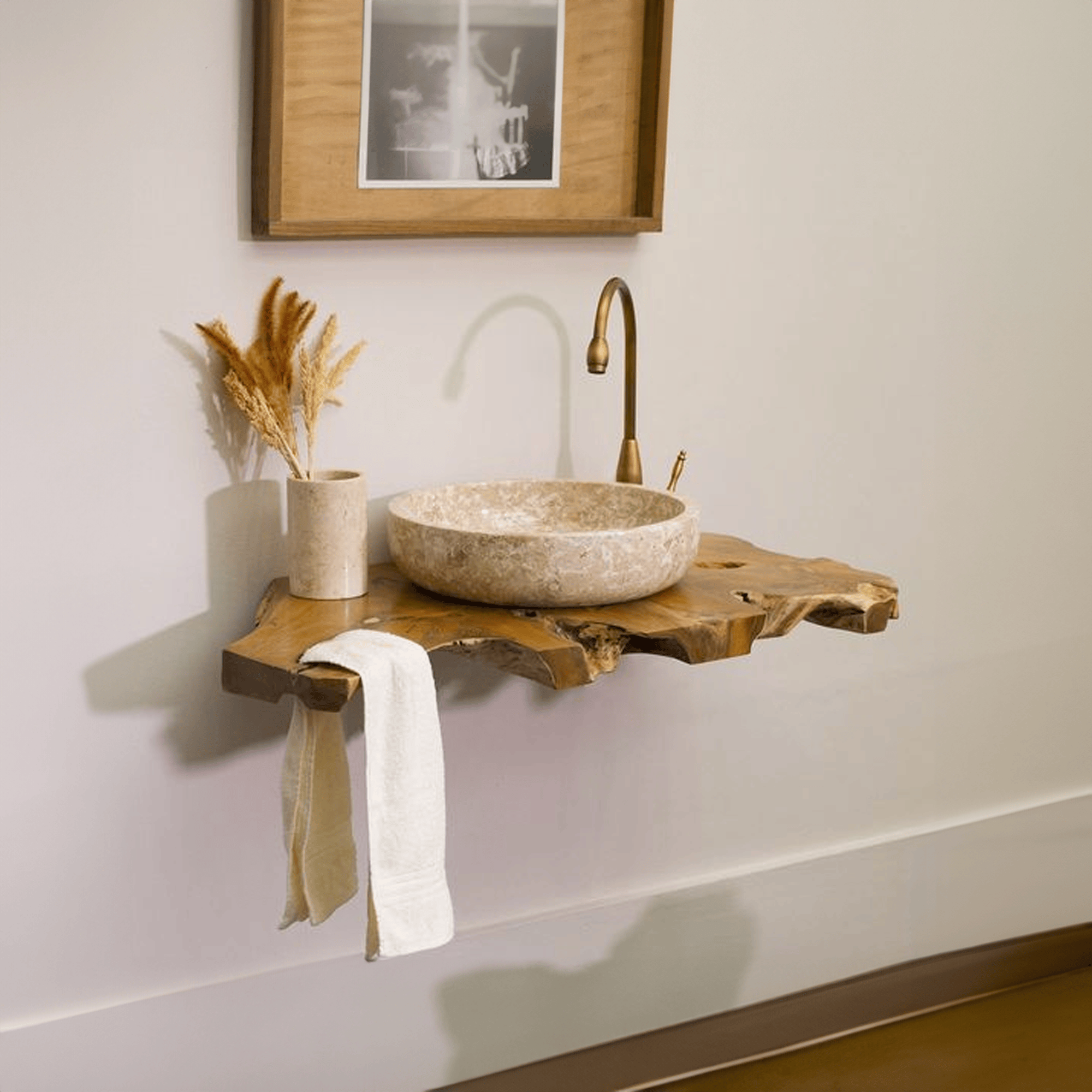 Live Edge Bathroom Vanity Shelf SINLBRV001