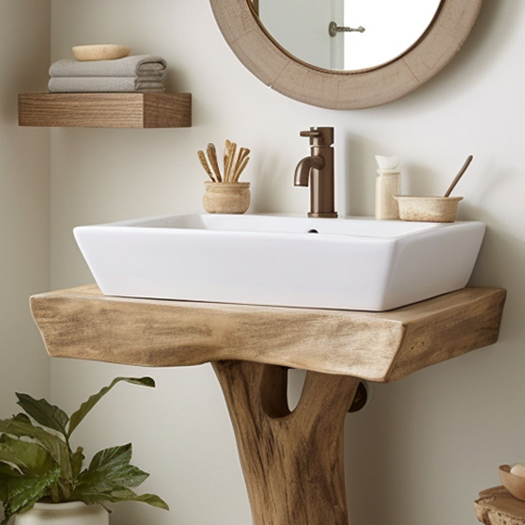 Live Edge Counter Wood Bathroom Vanity SILDT022