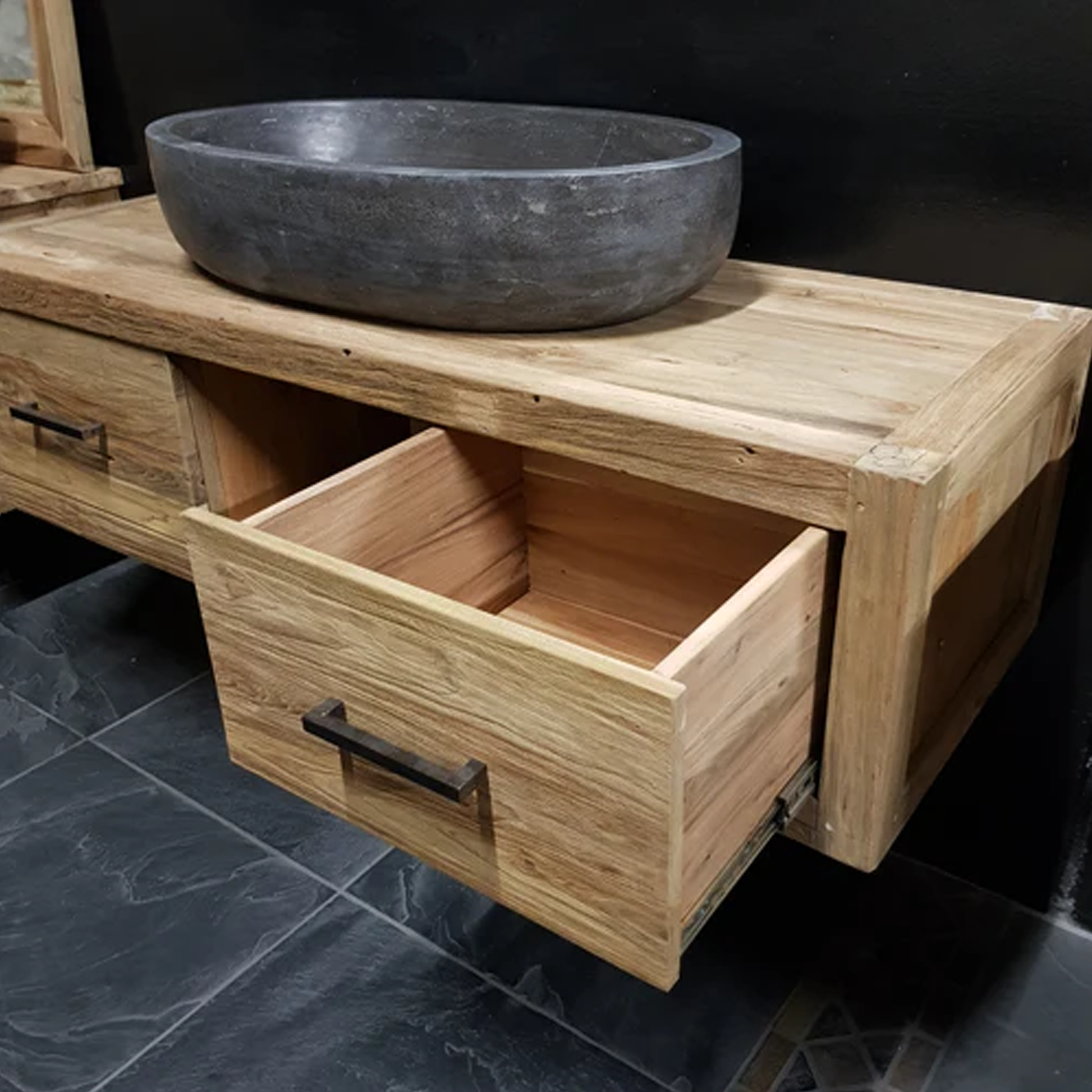 Reclaimed Wood Solid Bathroom Vanity SINLBRV012