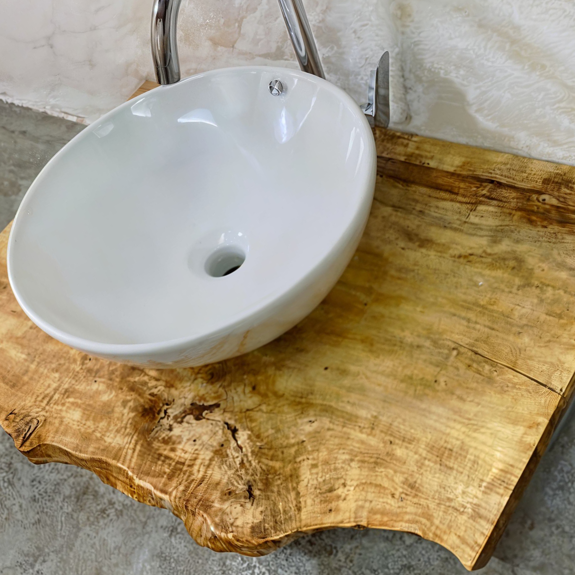 Live Edge Natural Bathroom Sink Vanity SINLBRV009