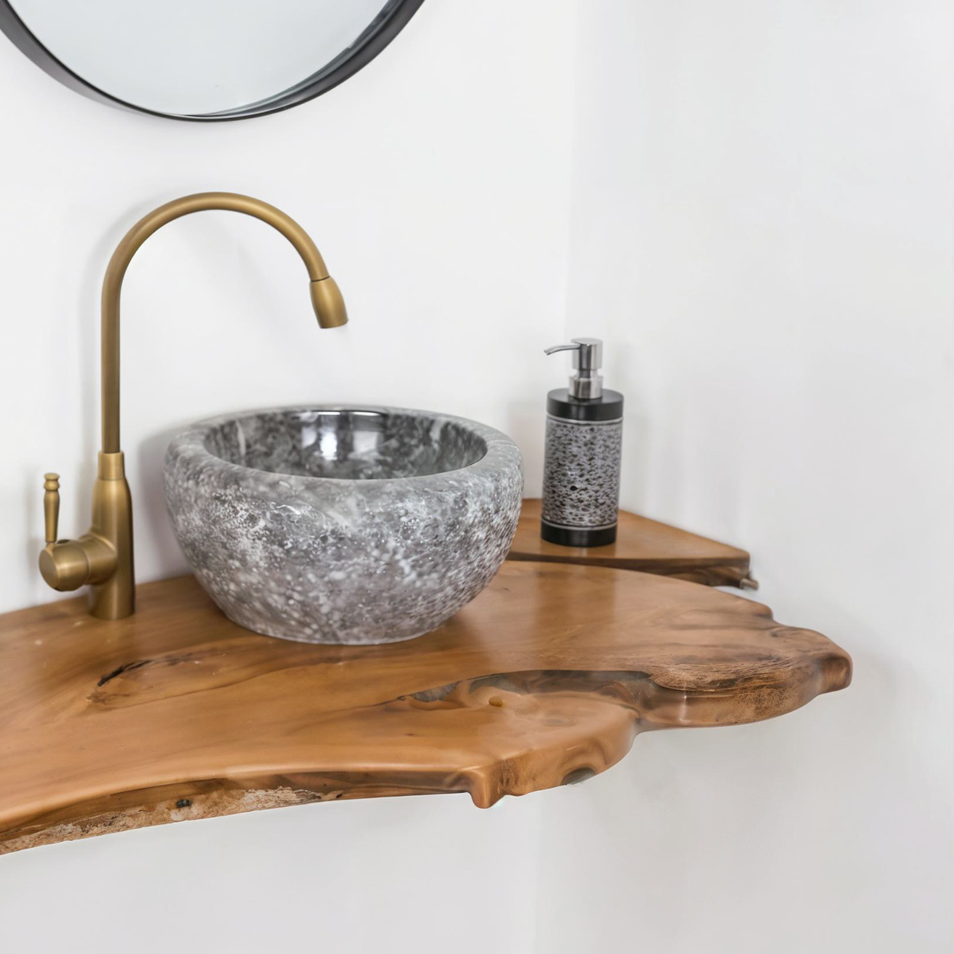 Handcrafted Bathrooom Vanity Floating Shelf SINLBRV004