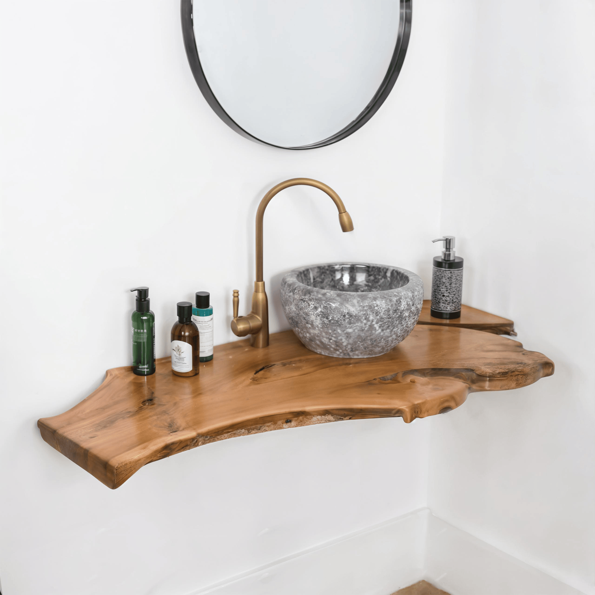 Handcrafted Bathrooom Vanity Floating Shelf SINLBRV004