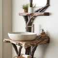 Live Edge Solid Wood Bathroom Vanity SILDT027