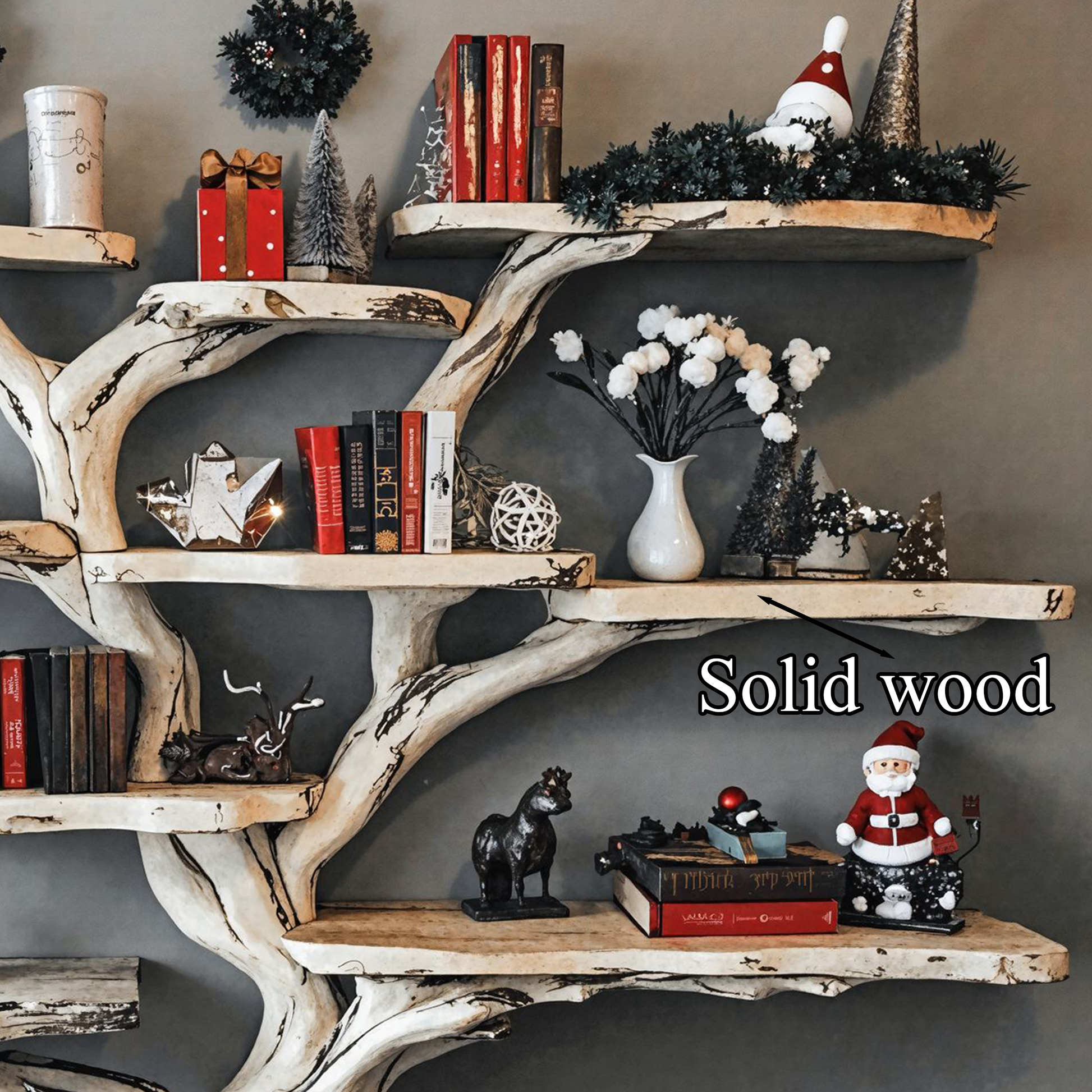 Tree Bookcase Xmas Montessori Bookshelf Christmas Gift SINLCM005