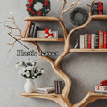 Tree Bookshelf Decor Driftwood Shelf Xmas Floating Bookshelf SINLCM004