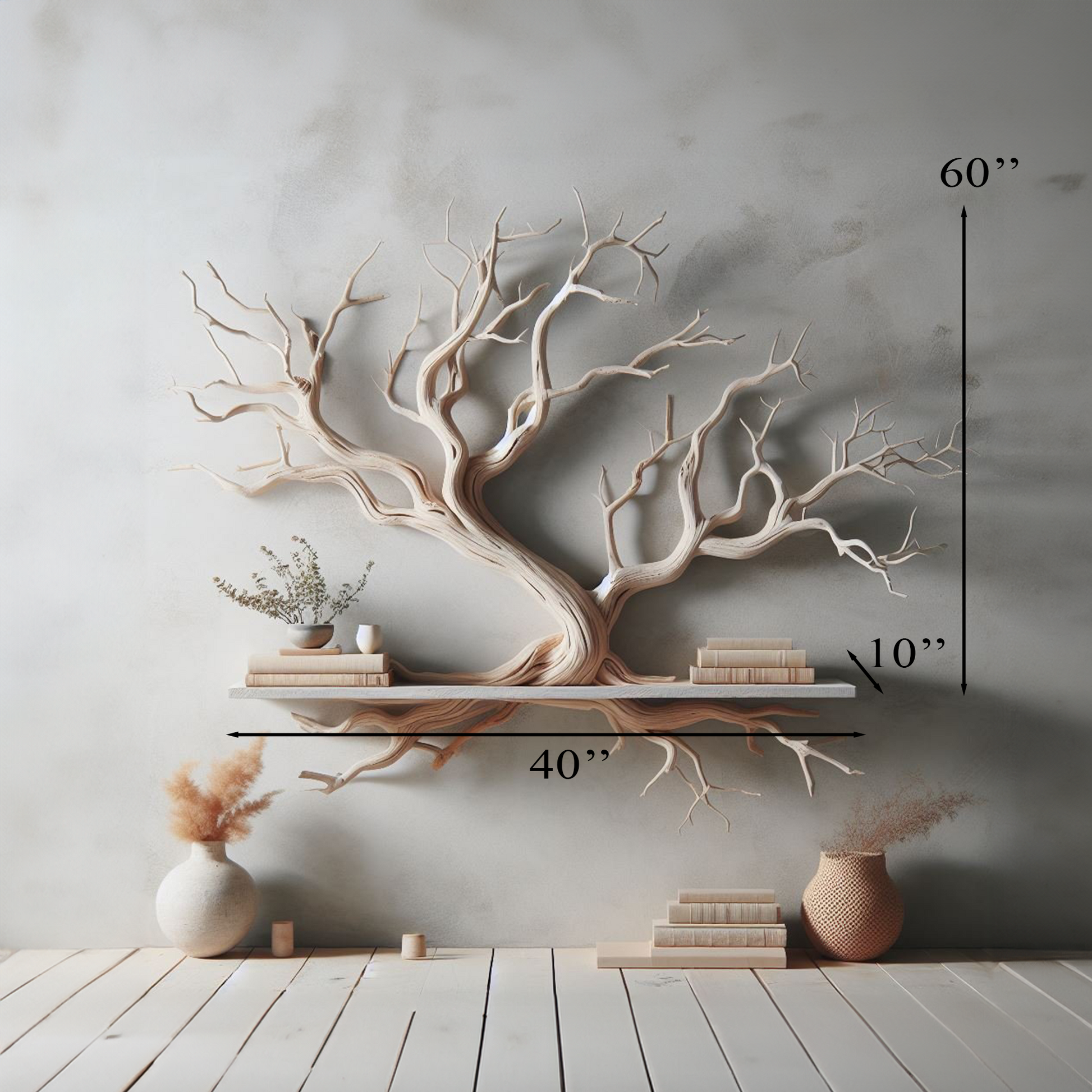 Tree Branch Floating Shelf Driftwood Mini Bookcase SINLTB049