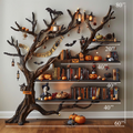 Tree Books Shelf Decor Halloween Solid Wood SINLHW001