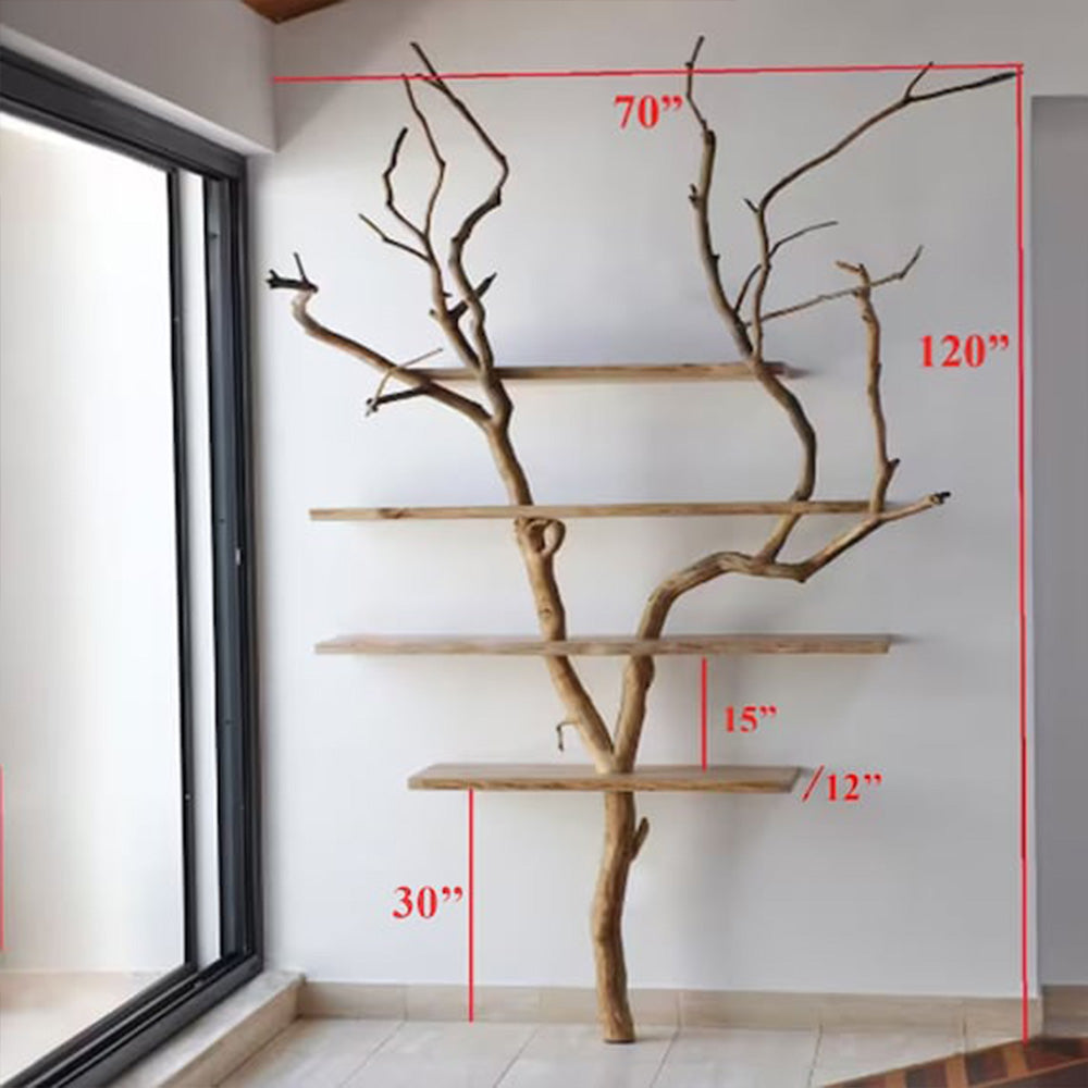 Tree branch shelf floating shelves wood SINLTB022