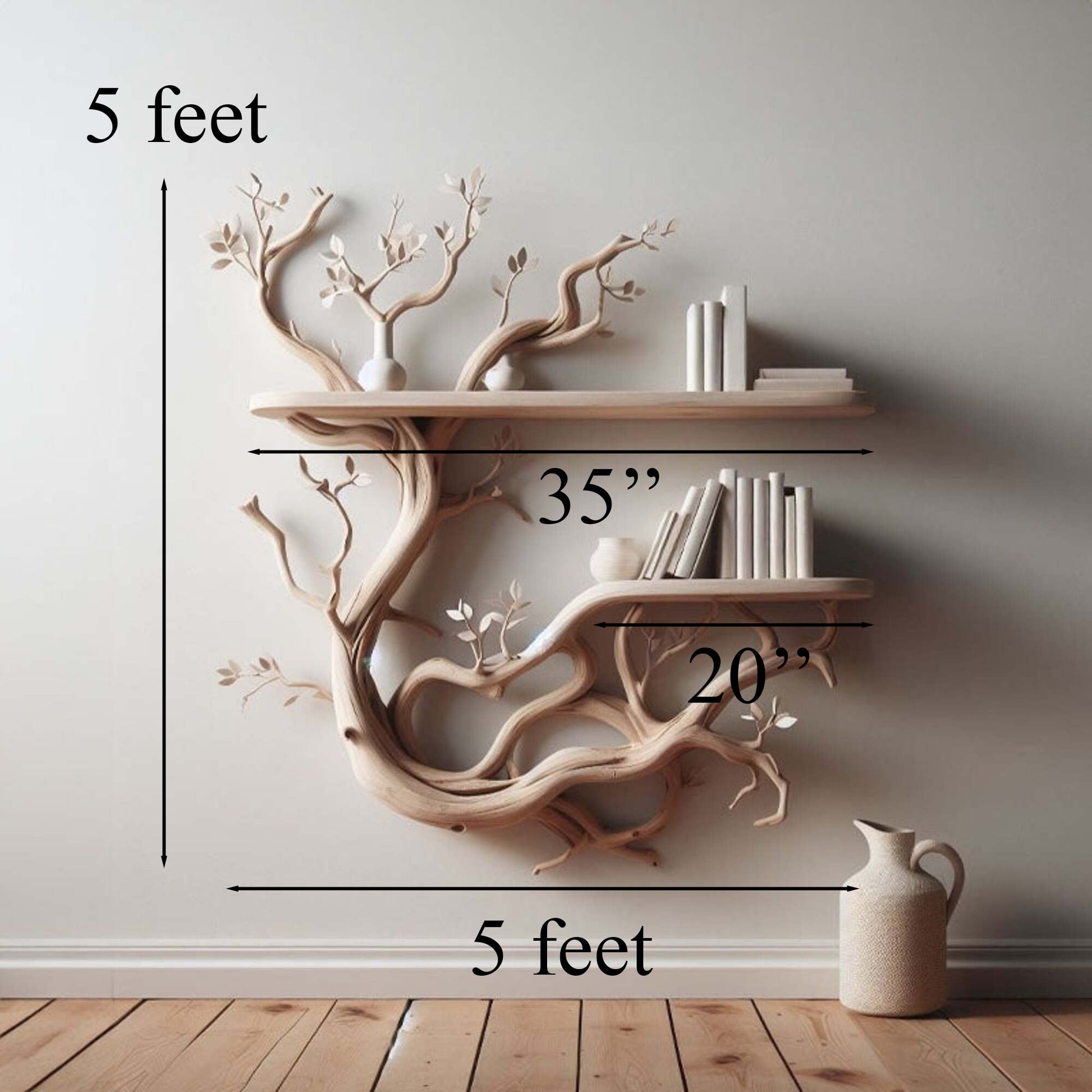 Tree Branch Floating Shelf Wall Mount SINLTBS007