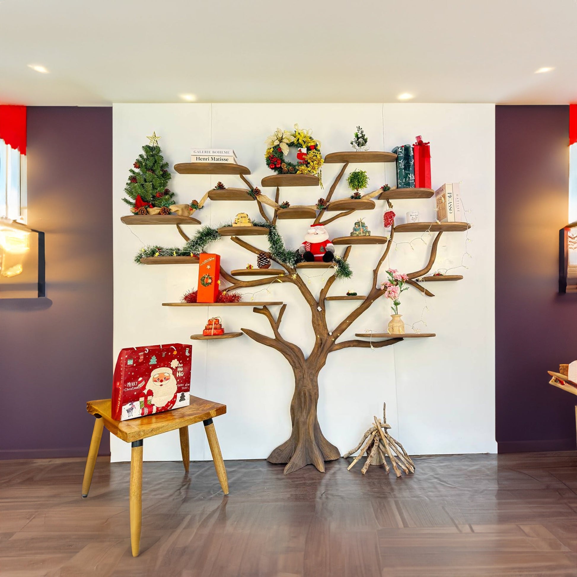 Tree Branch Bookshelf Christmas Decorations SINLCM001