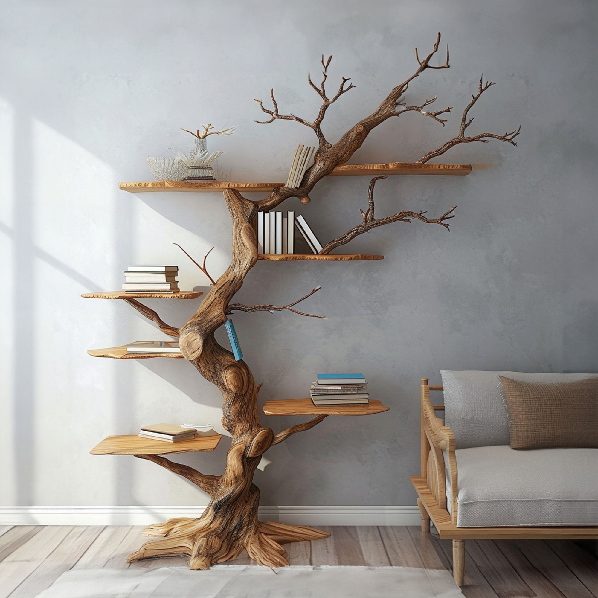 Tree Branch Floating Shelves Nursery Bookshelf SINLTB036