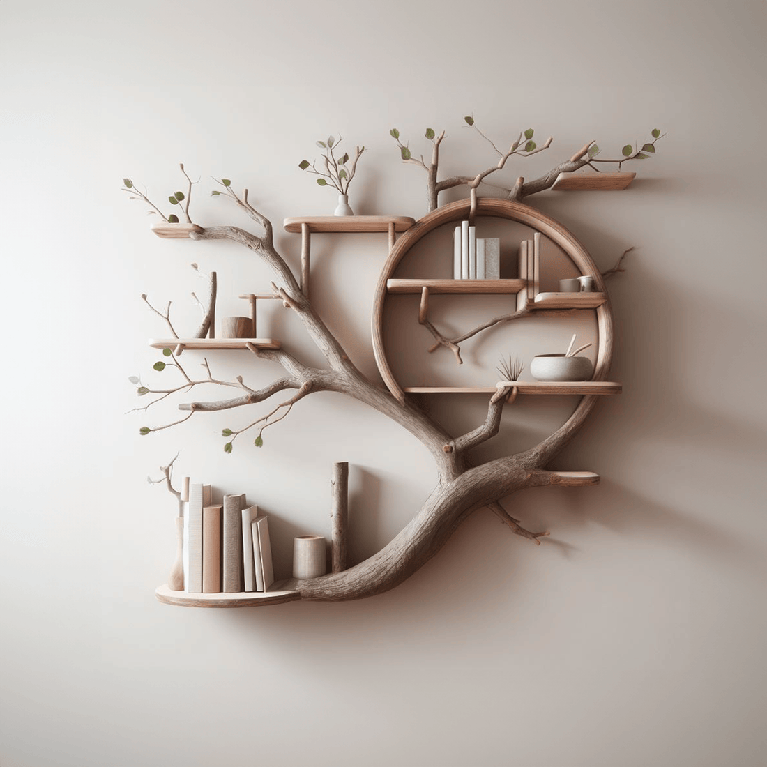 Tree Branch Floating Corner Bookcase SINLTB070