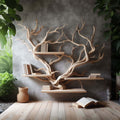 Tree Bookshelf Driftwood Rustic Corner Wall Shelf SINLTBS006