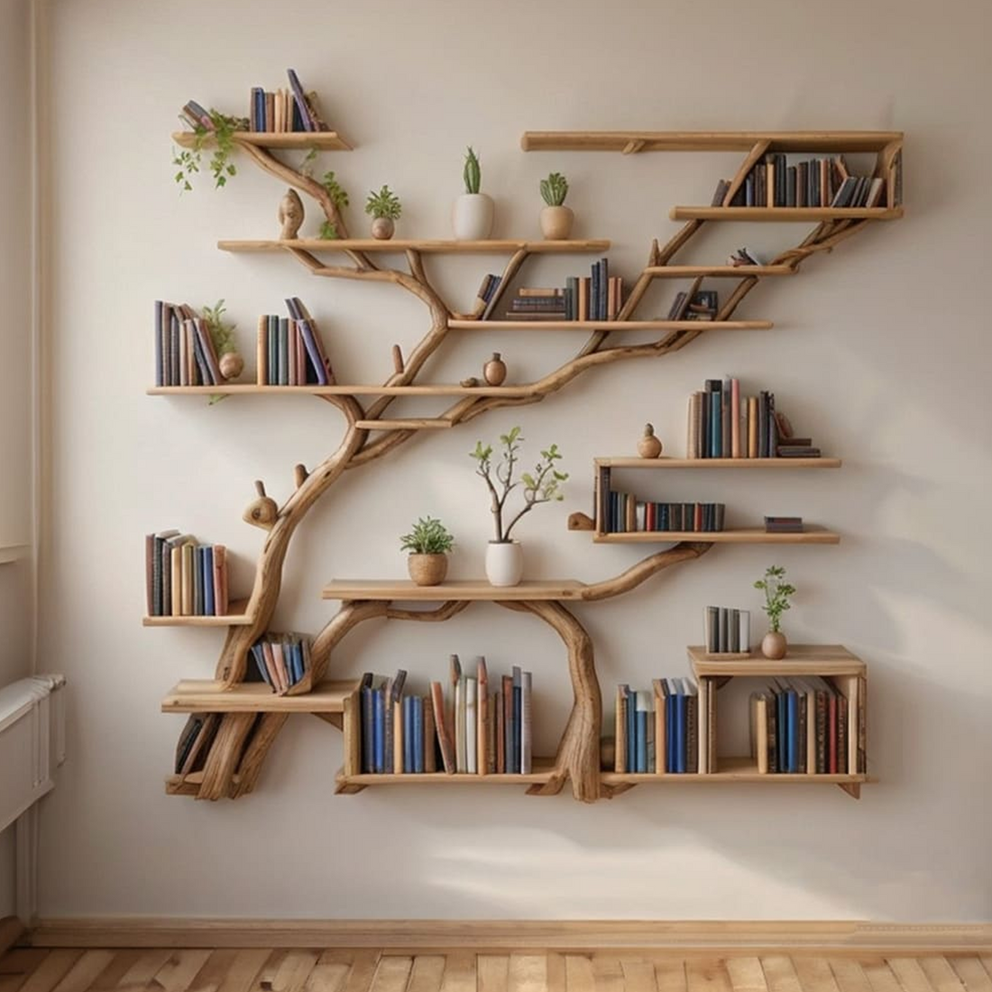 Tree Book Shelf Modern Bookshelf Driftwood Shelf SINLTB061