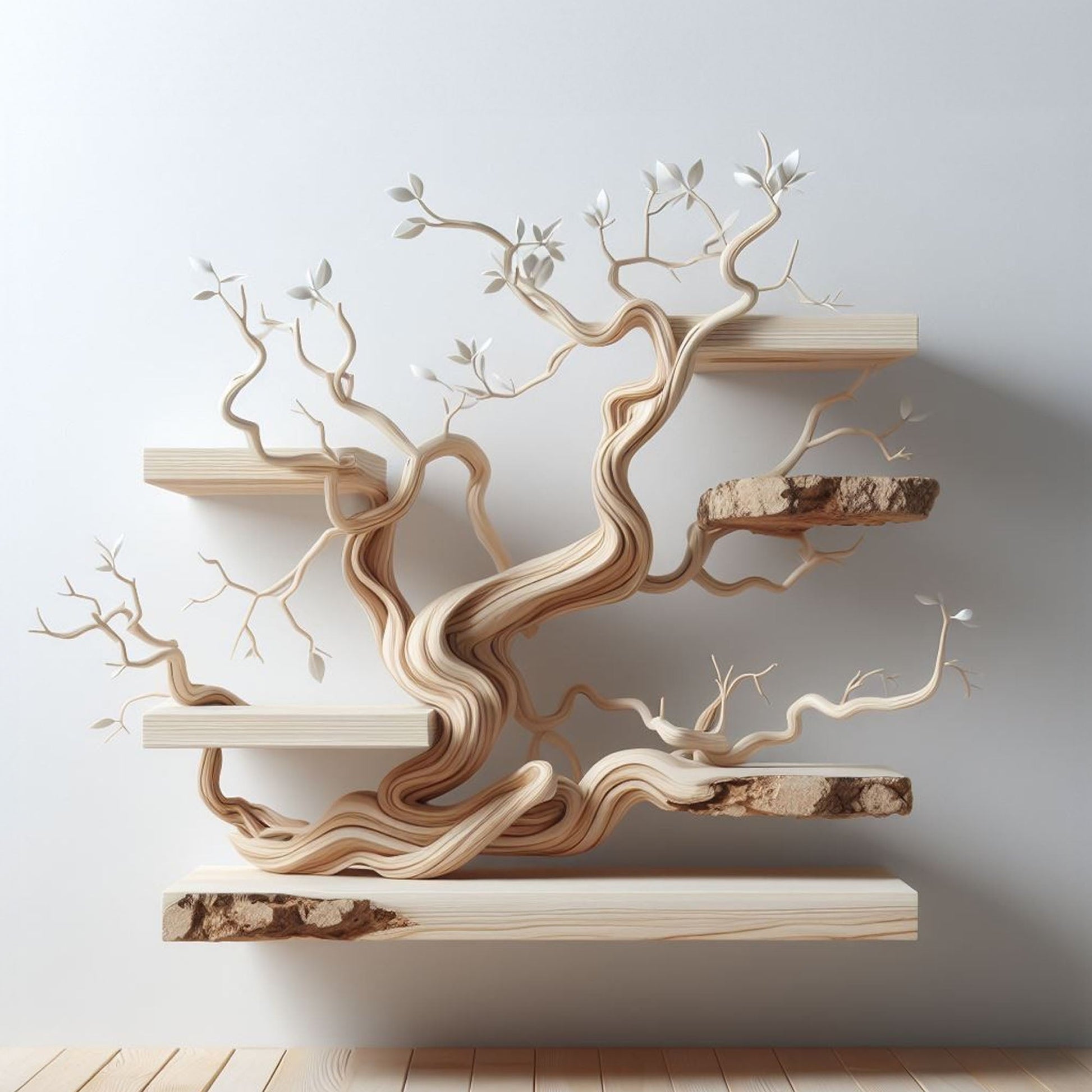 Tree Branch Shelf Live Edge Floating Driftwood Shelf SINLTB043