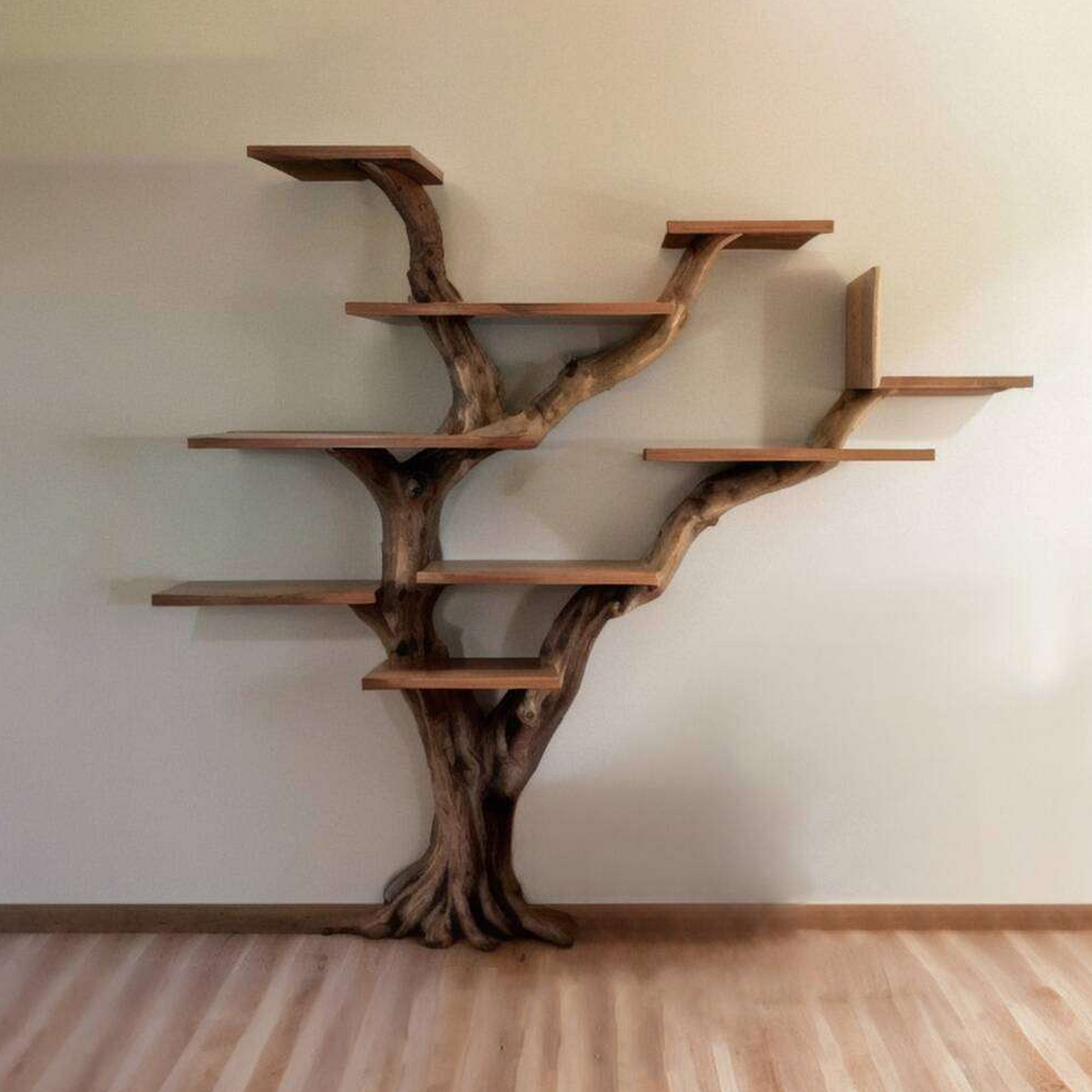 Tree Bookshelf Decor Solid Wood Floating Shelf SINLTB057