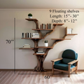 Tree Bookshelf Decor Solid Wood Floating Shelf SINLTB057