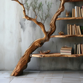 Tree Branch Shelf Solid Wood Bookcase SINLTB067