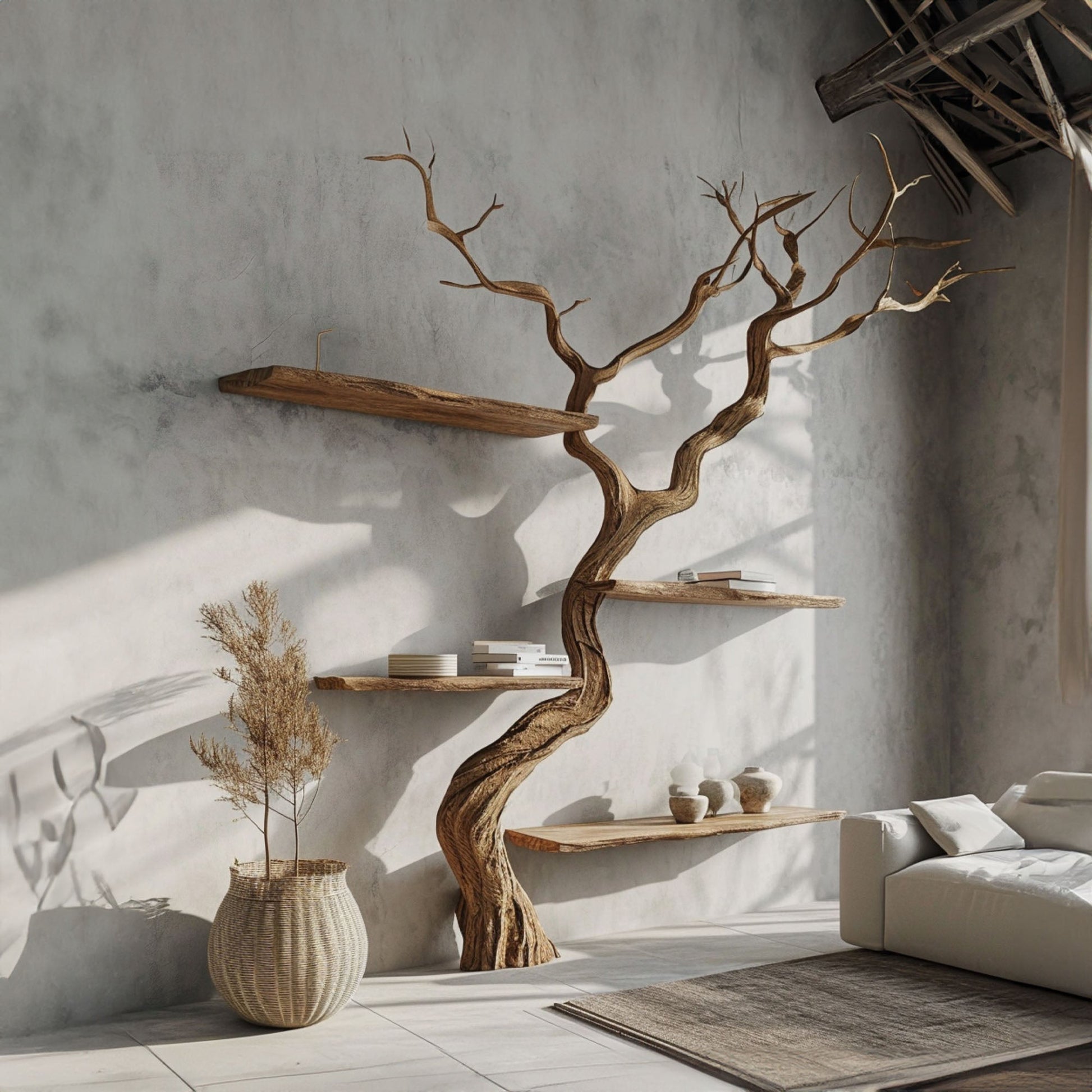 Tree Branch Floating Shelves Wood Rustic Shelf SINLTB042