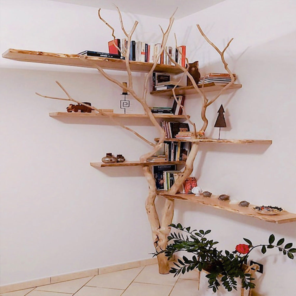 Tree branch corner shelf natural wood SINLTB020