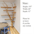 Tree branch corner shelf natural wood SINLTB020