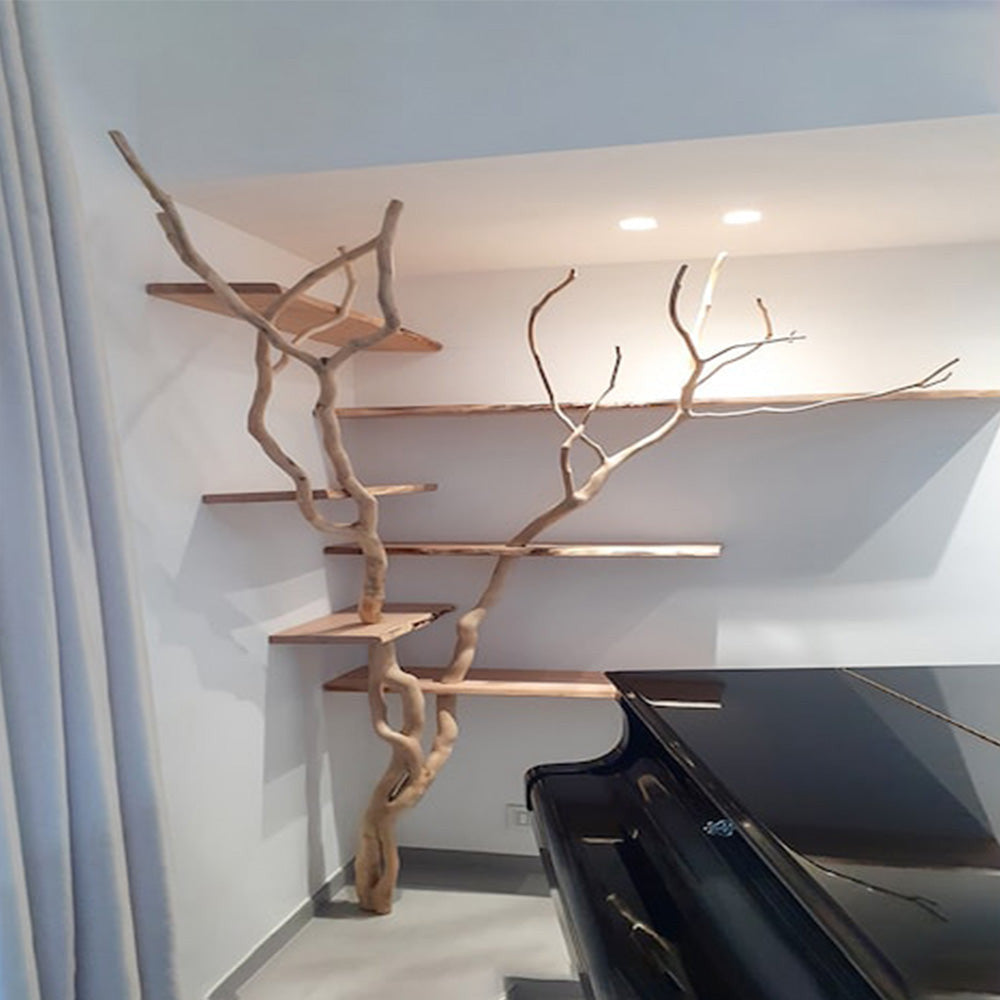 Tree branch corner shelf natural wood SINLTB020