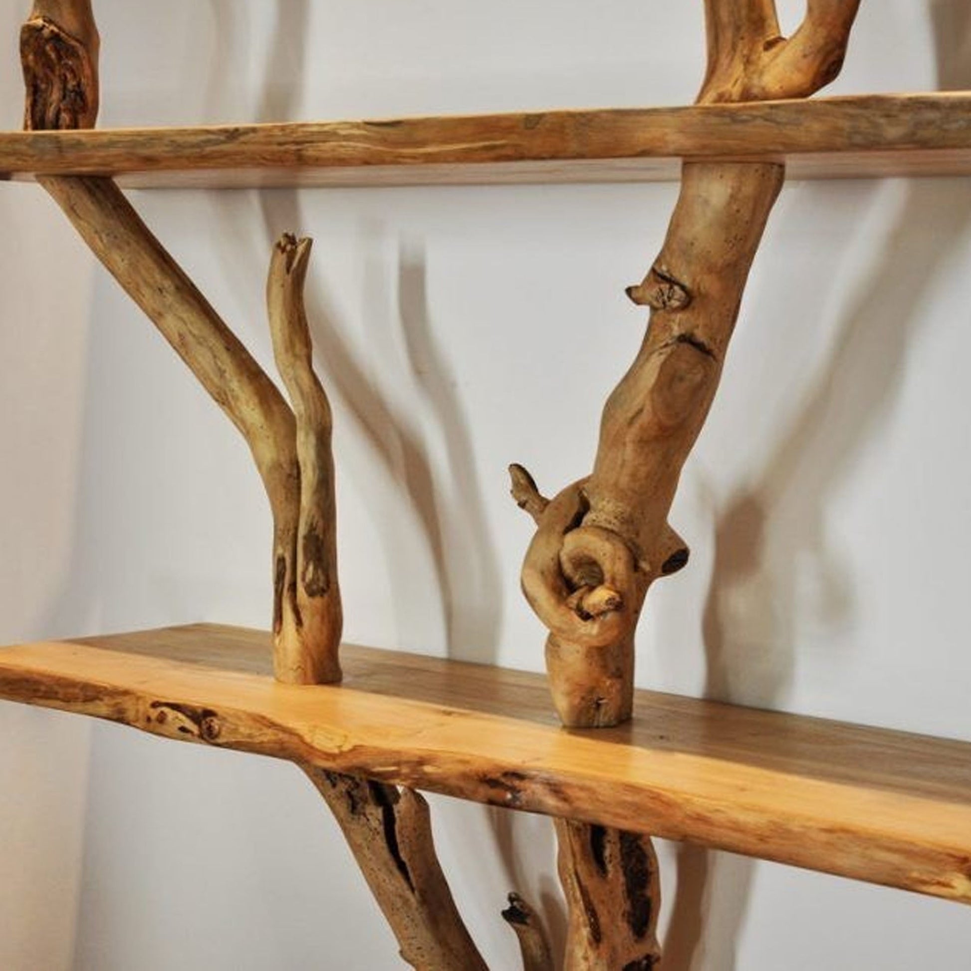 Tree Branch Floating Shelves Solid Wood Bookshelf SINLTB031