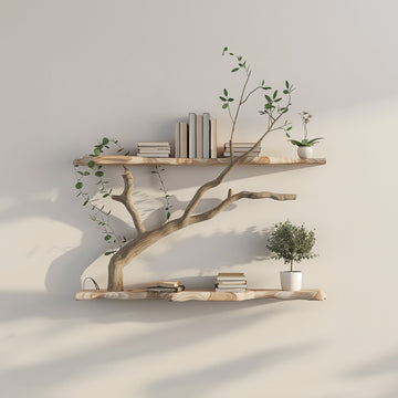 Tree Branch Shelf Live Edge Floating Corner Shelf SINLTBS009