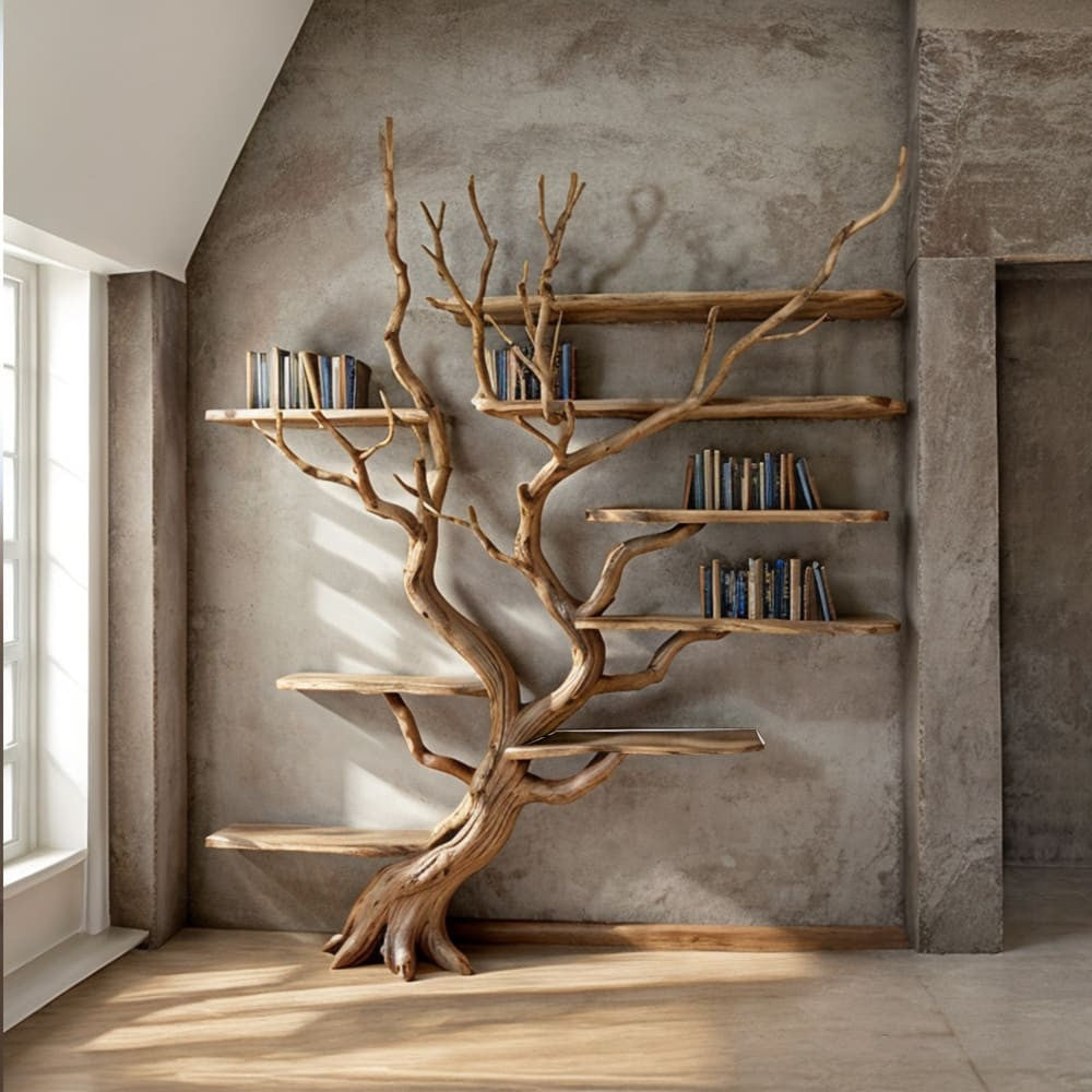 Tree Bookshelf Driftwood Branch Floating Bookshelf SINLTB071