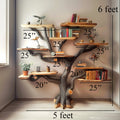 Tree Books Shelf Decor Floating Bookshelf Wall Mount SINLTB055