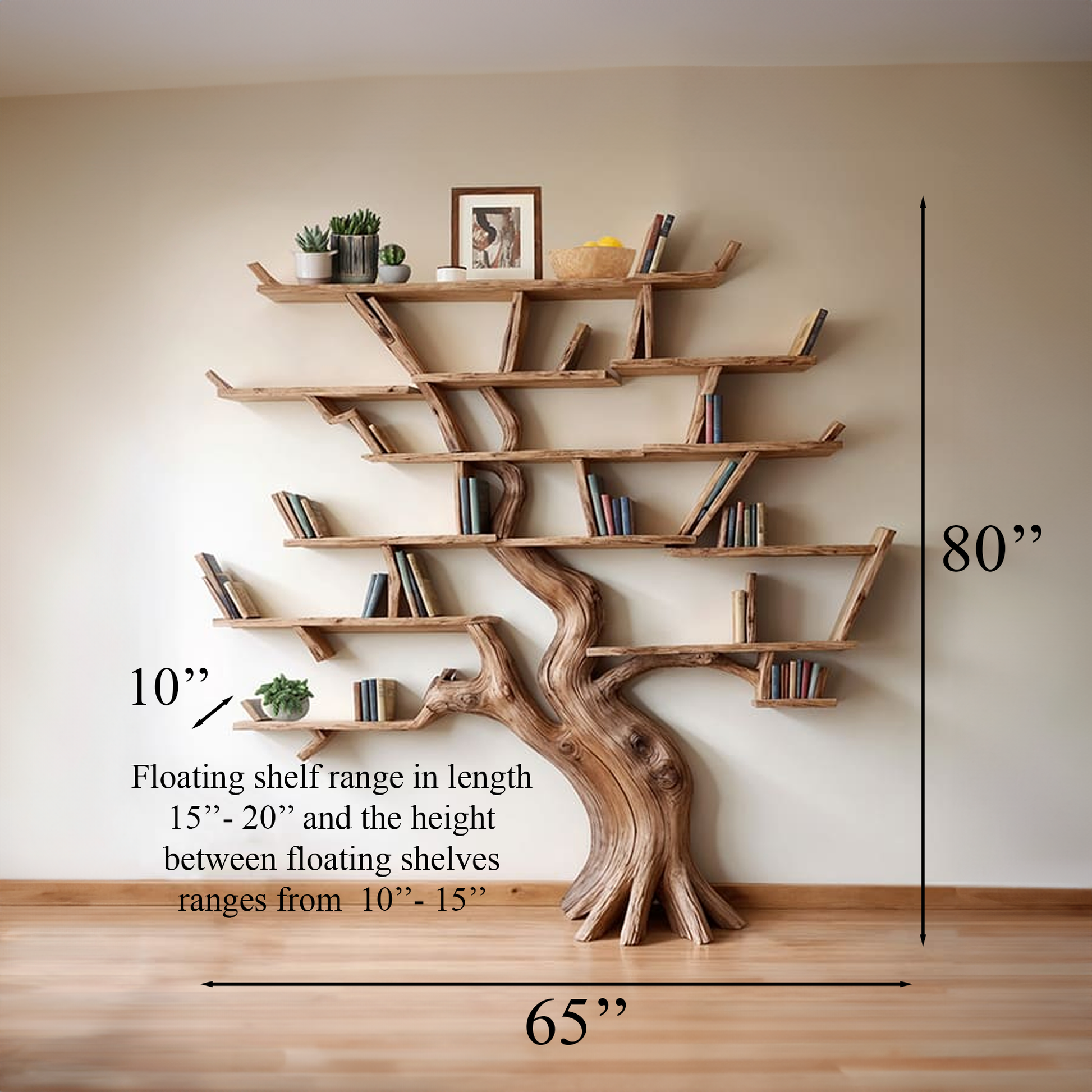 Tree Book Shelf Solid Wood Bookcase SINLTB062