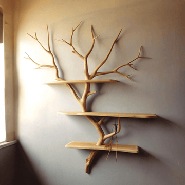 Tree Branch Floating Shelf Wall Mount Bookshelf SINLTB052