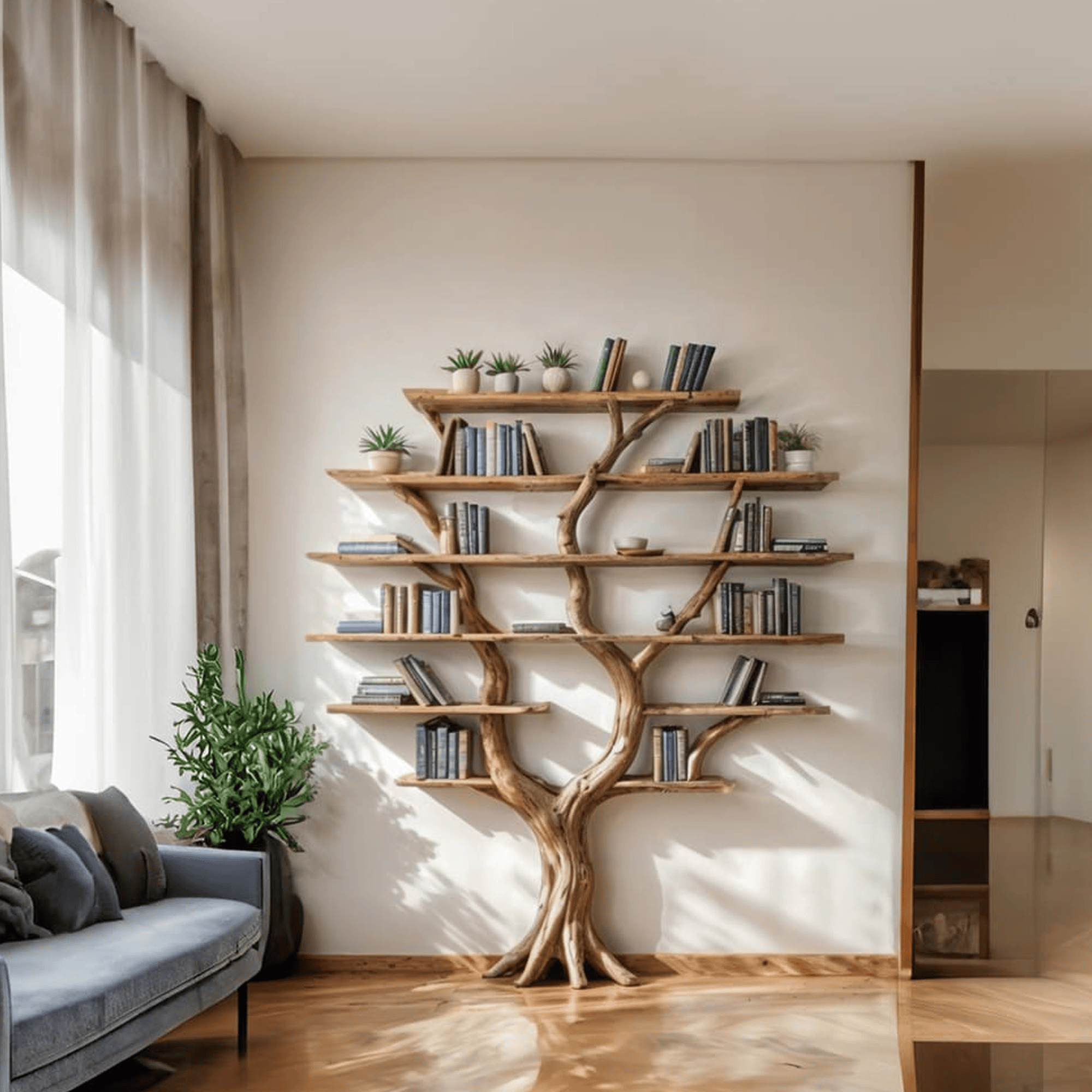 Tree Branch Floating Driftwood Shelf SINLTB059