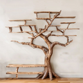 Tree Bookshelf Solid Wood Bookcase SINLTB058