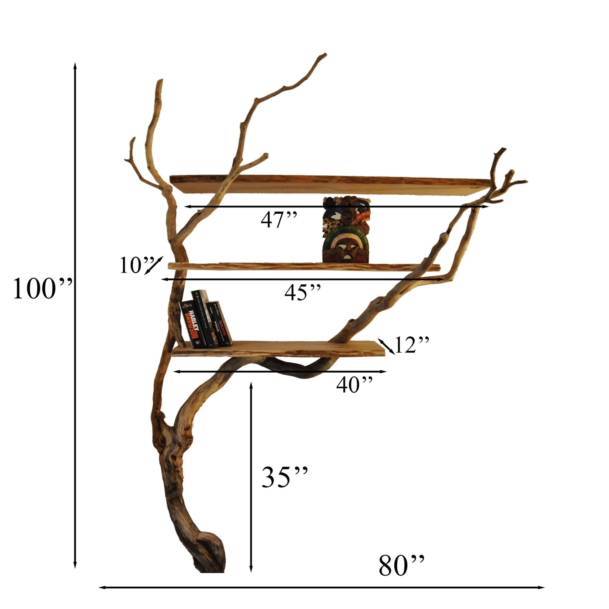 Tree Branch Floating Shelves Montessori Bookshelf SINLTB030