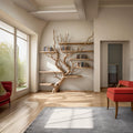 Tree Bookshelf Wall Mount Solid Wood Bookcase SINLTB073