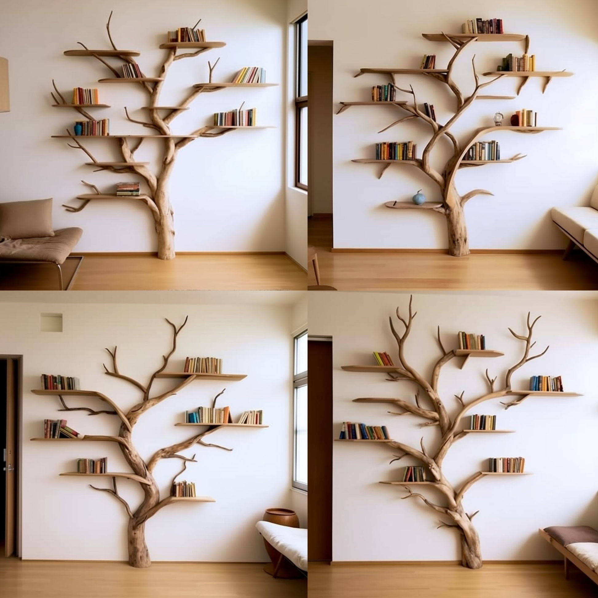 Tree Branch Floating Shelf Solid Wood SINLTB016