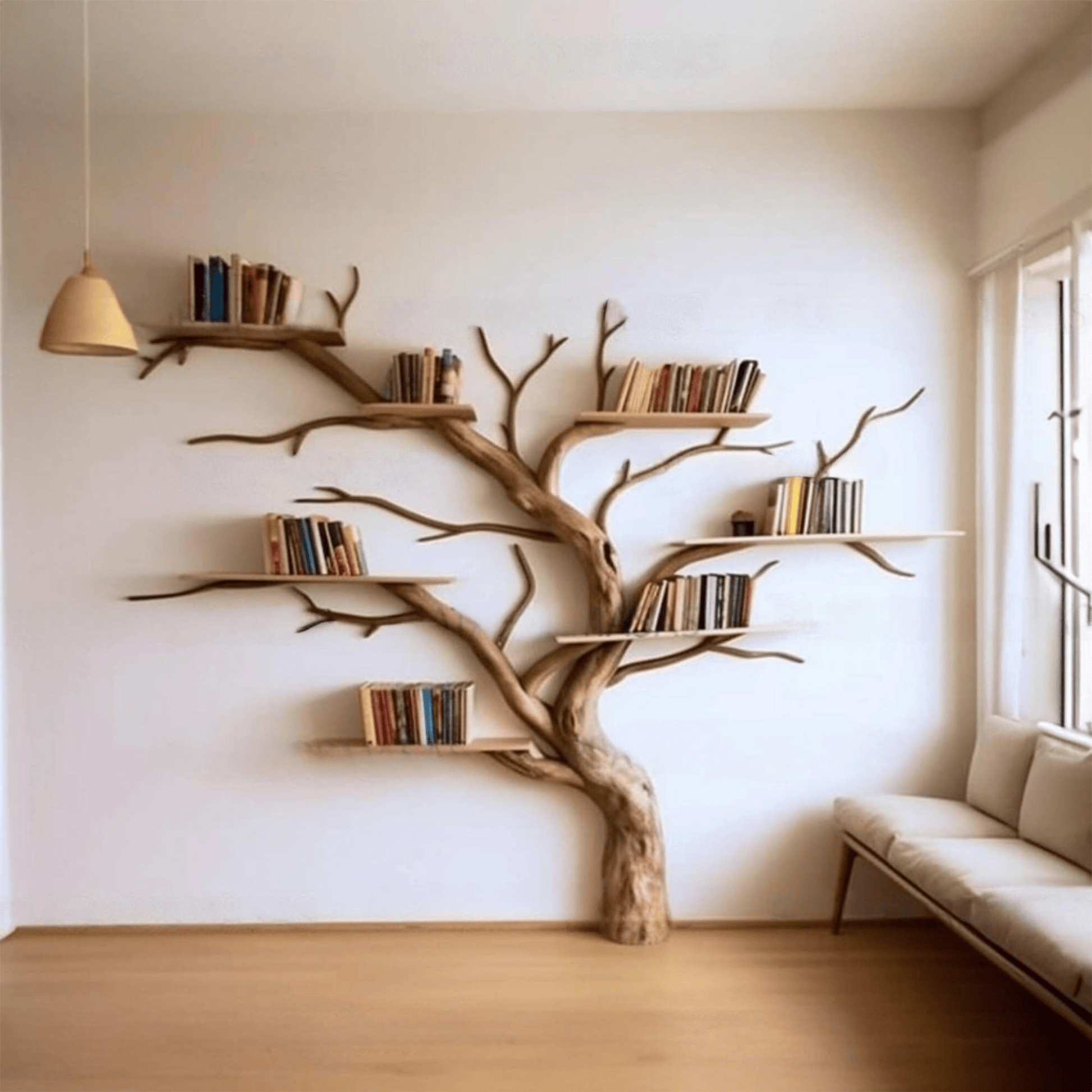 Tree Branch Floating Shelf Solid Wood SINLTB016