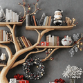 Christmas Tree Branch Shelf Xmas Floating Bookshelf Christmas Gift SINLCM006