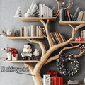 Christmas Tree Branch Shelf Xmas Floating Bookshelf Christmas Gift SINLCM006