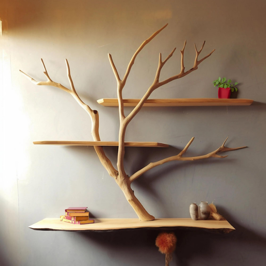 Tree Branch Floating Corner Wall Shelf SINLTB051