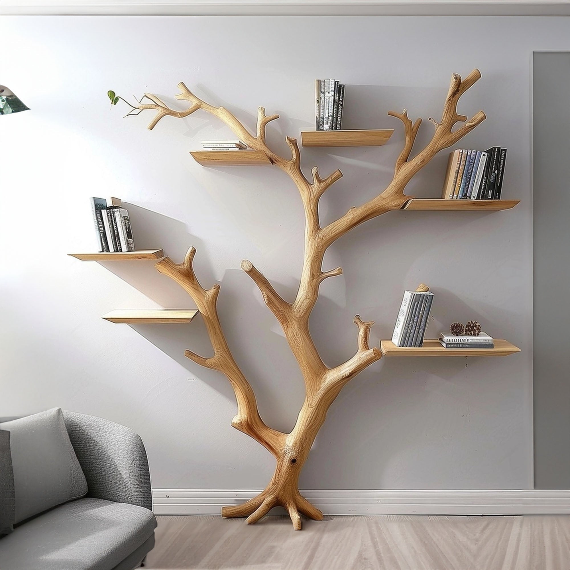 Tree Bookshelf Decor Wall Mount SINLTB003