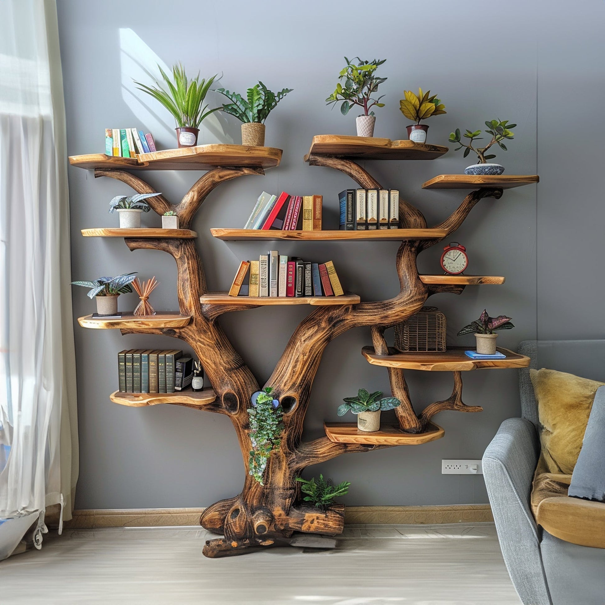 Tree Floating Book Shelf Wall Mount SINLTB056