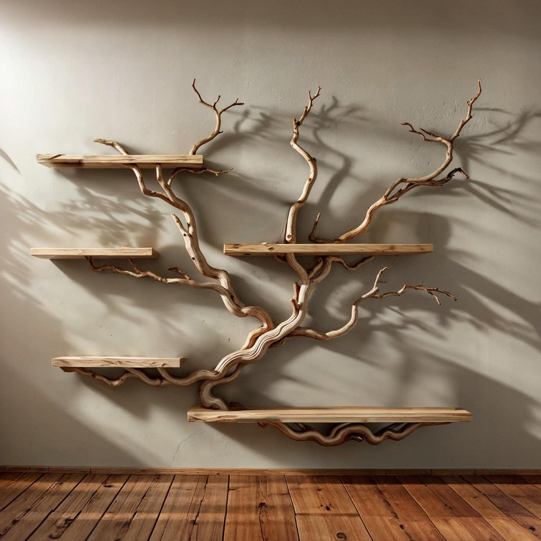 Driftwood Branch Floating Bookshelf