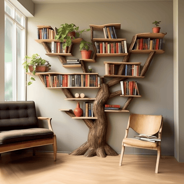 Custom Tree Branch Standing Corner Shelf