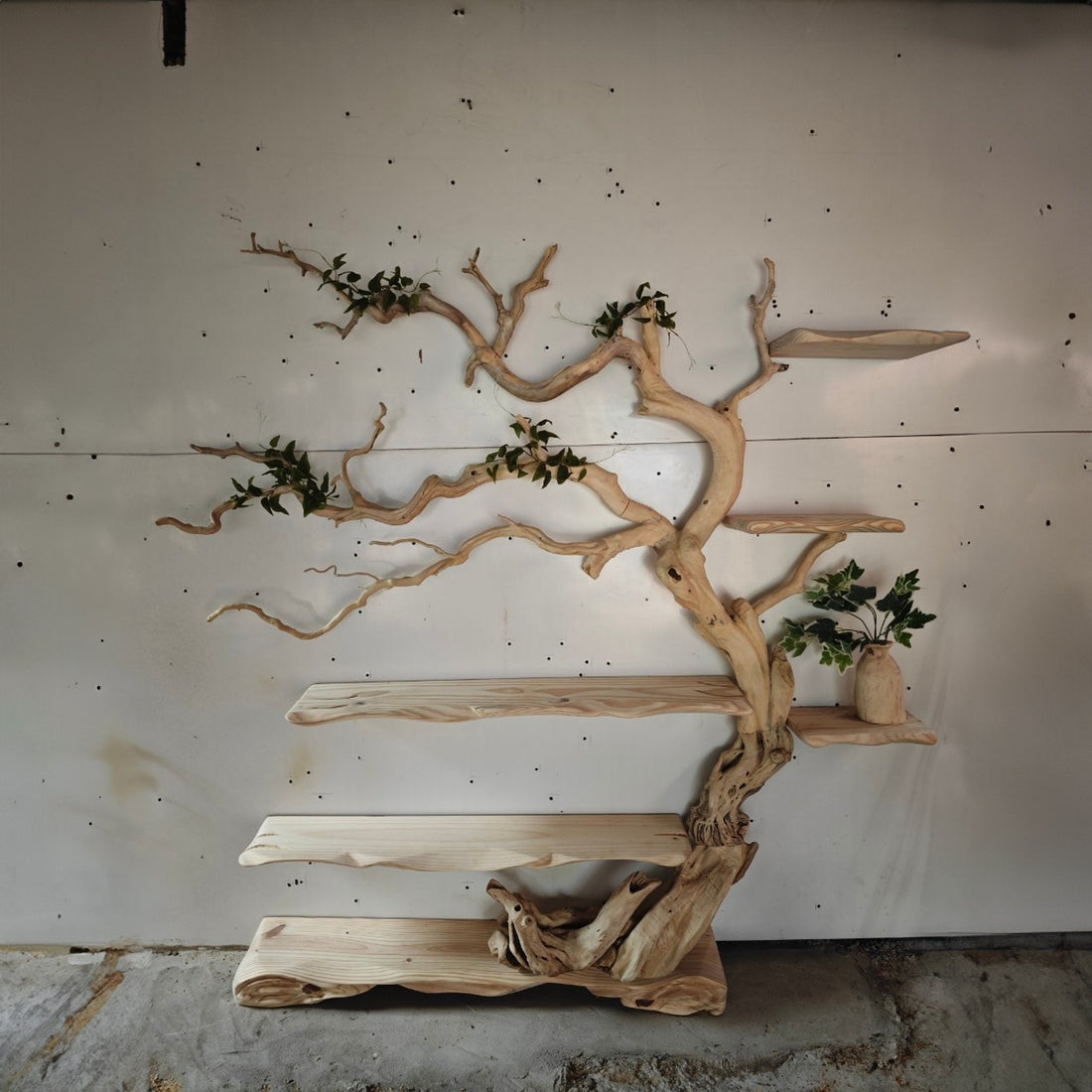 Driftwood Tree Branch Standing Shelf