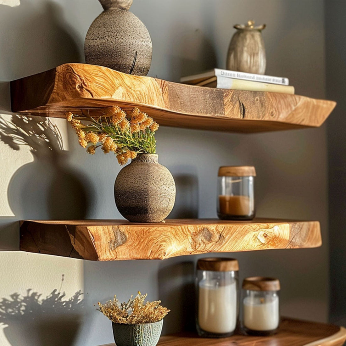 Elegant Floating Edge Shelves